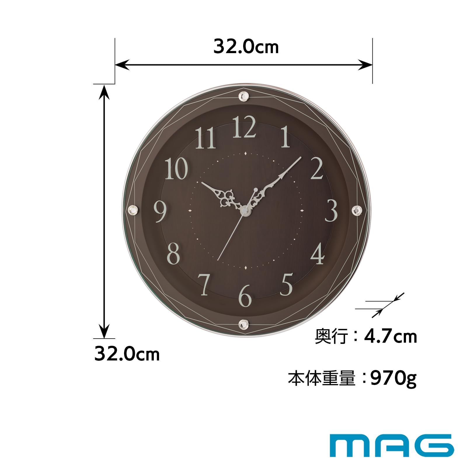 Amazon.co.jp: MAG(マグ) 掛け時計 壁掛け時計 電波時計 アナログ